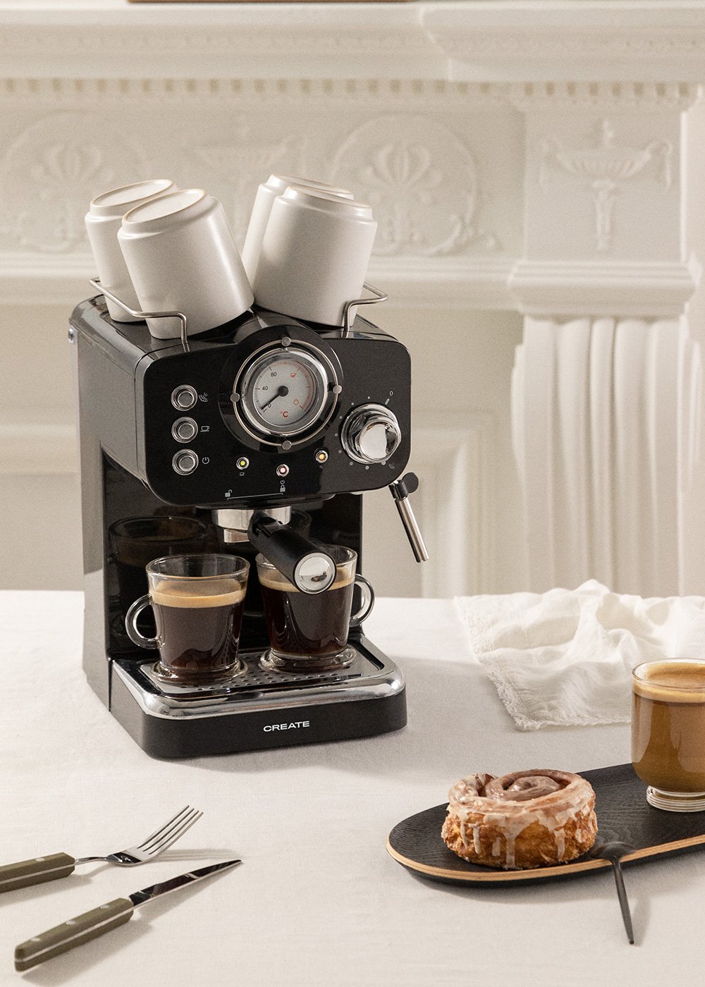 THERA RETRO GLOSS - Espresso-Kaffeemaschine mit glänzender Oberfläche