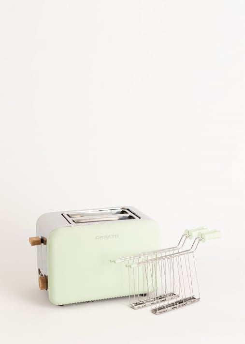 Pack TOAST RETRO Klein Toaster für breite Scheiben + 2 SANDWICHZANGEN
