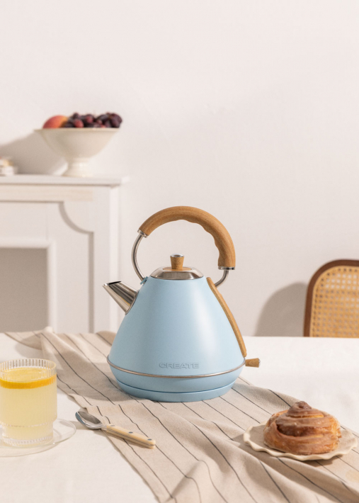 Wmmner Elektrischer Wasserkocher 1L - Retro Design Mit Keramik-Innenraum