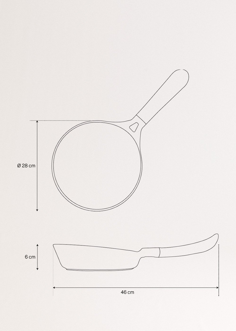 PAN STUDIO - Bratpfanne aus Aluminiumguss mit Keramikbeschichtung, medidas foto vertical