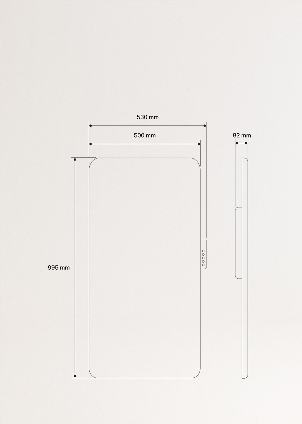 WARM CLEAR - Wandkonvektor mit WLAN, medidas foto vertical