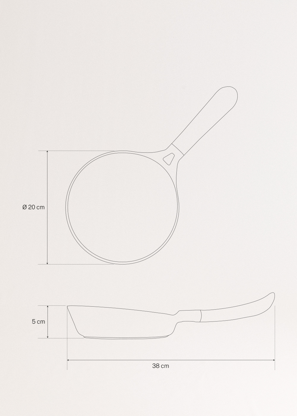 PAN STUDIO - Bratpfanne aus Aluminiumguss mit Keramikbeschichtung, medidas foto vertical