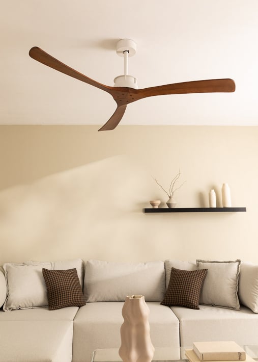 WIND LARGE - Leiser Deckenventilator 40W Ø152 cm 100% Holz