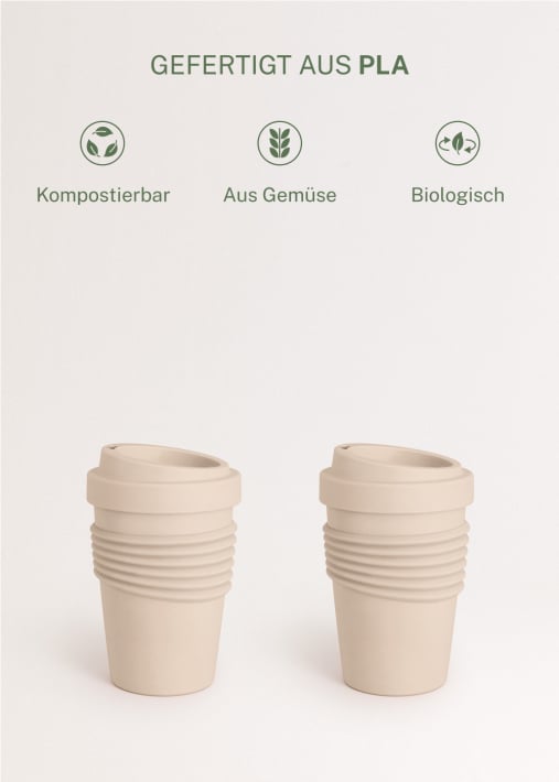 KITCHENWARE OUTDOOR ECO - Kaffeetasse aus Recyclingmaterial mit Deckel