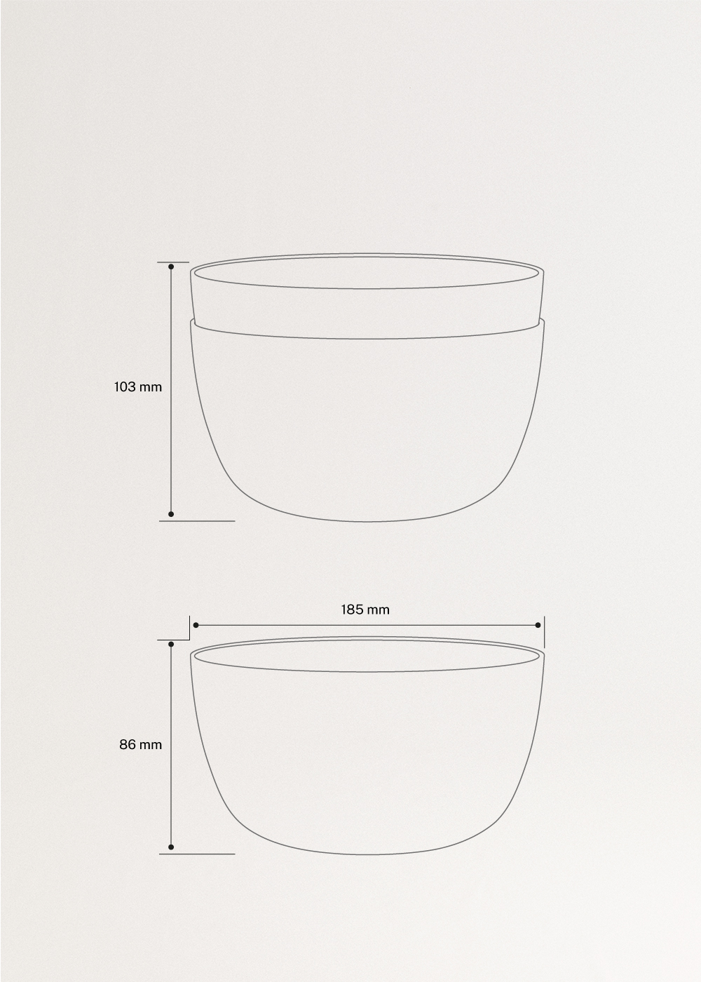 KITCHENWARE OUTDOOR ECO - Set mit 2 kleinen Schalen für den Außenbereich, medidas foto vertical