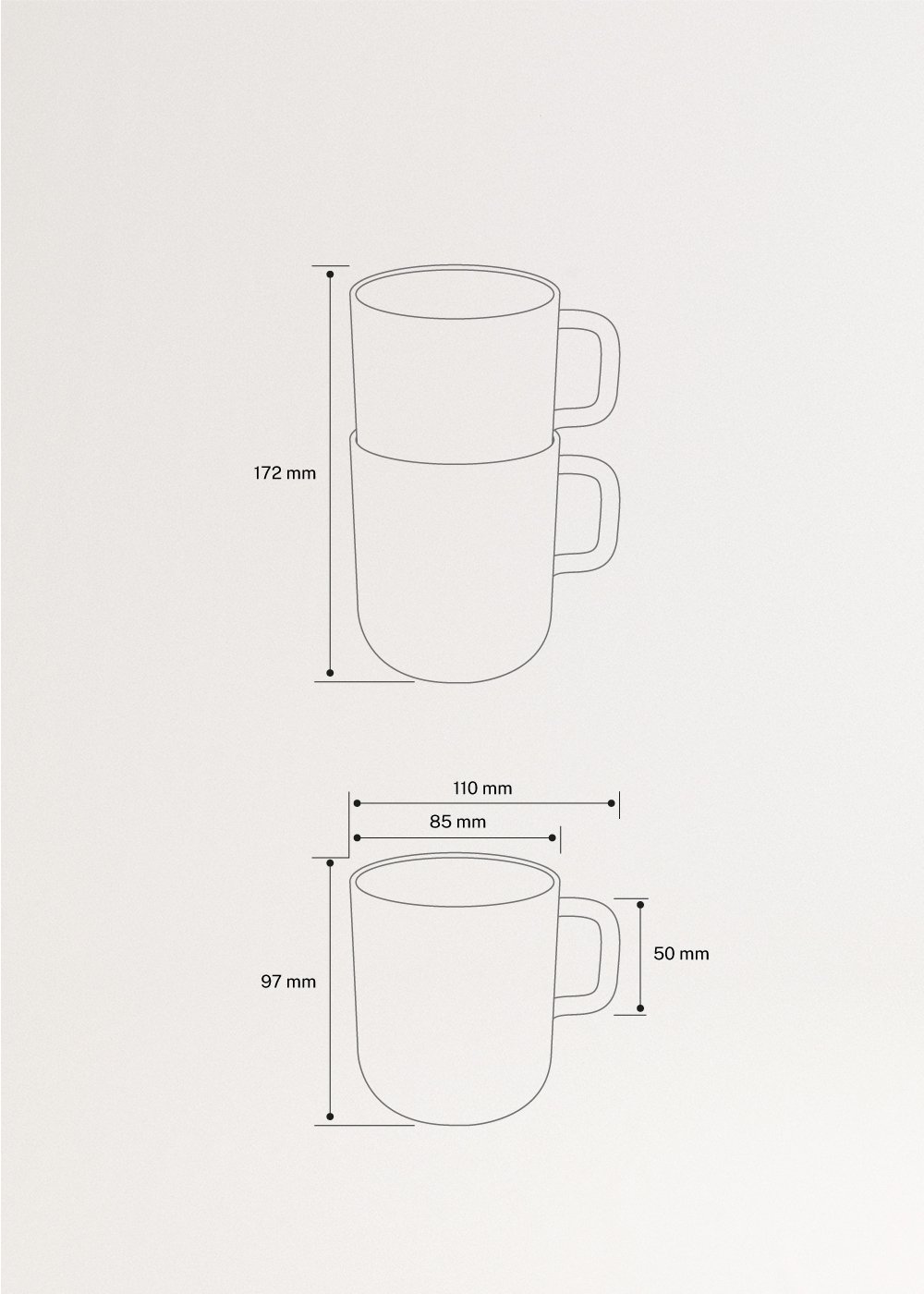 KITCHENWARE OUTDOOR ECO - Set mit 4 Tassen für den Außenbereich, medidas foto vertical