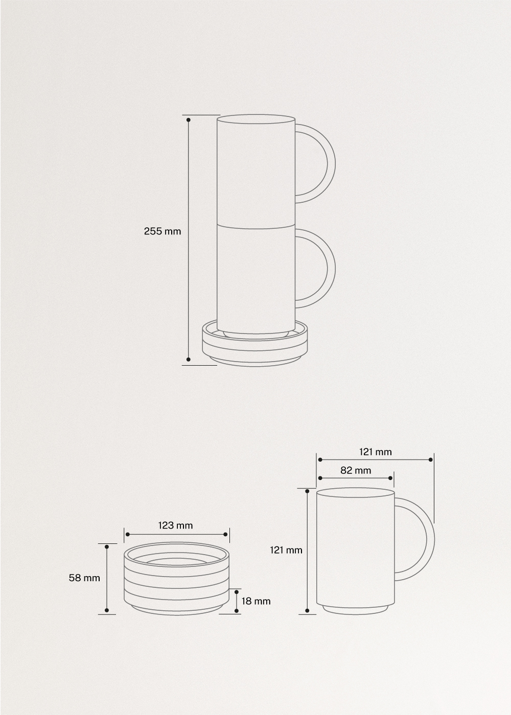 COBALTO COLLECTION - Teeservice aus Keramik, medidas foto vertical