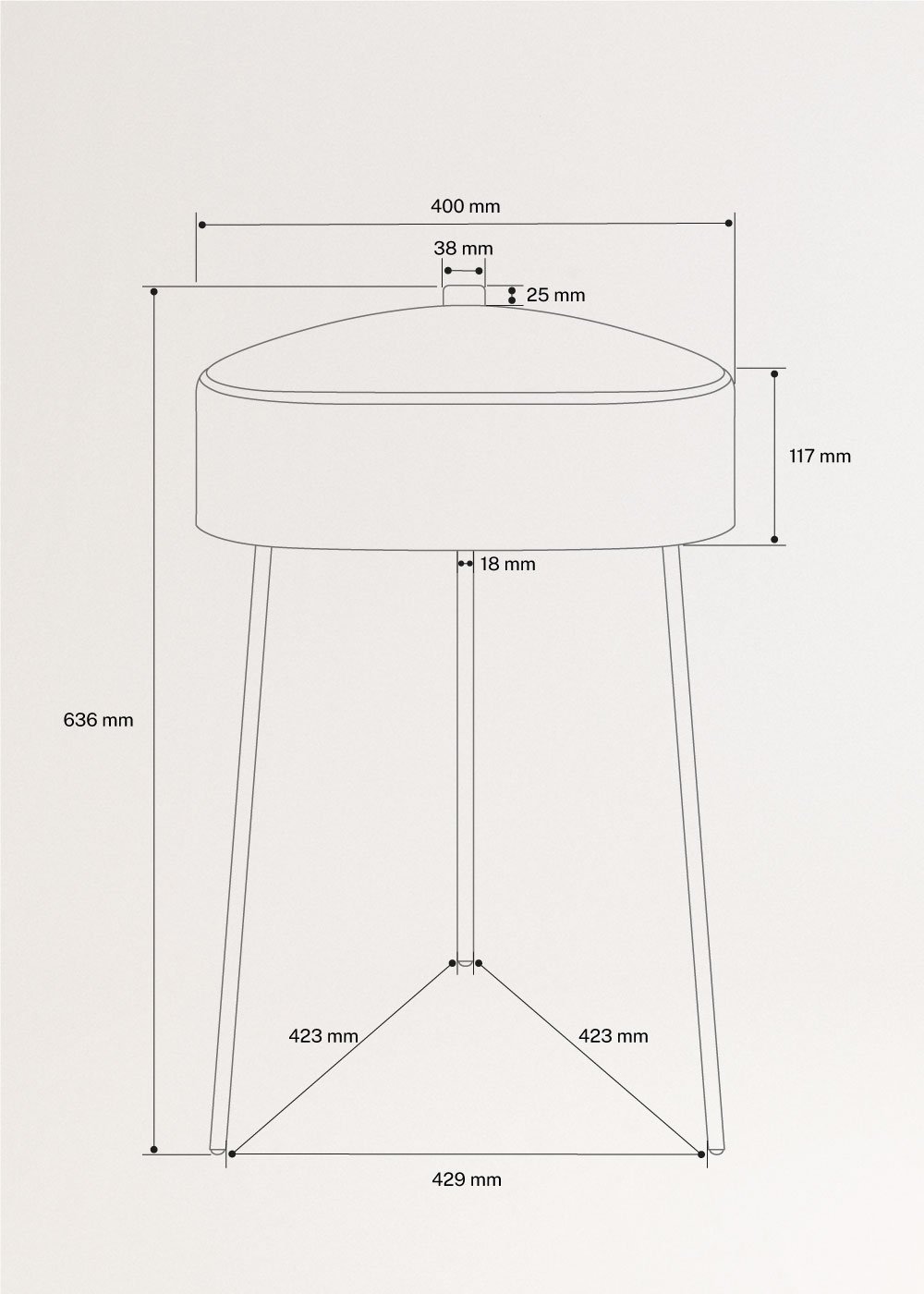 SPEAKER TABLE 180 - Tischlautsprecher mit unidirektionalem 180°-Sound, Bluetooth und kabelloser Ladefunktion, medidas foto vertical