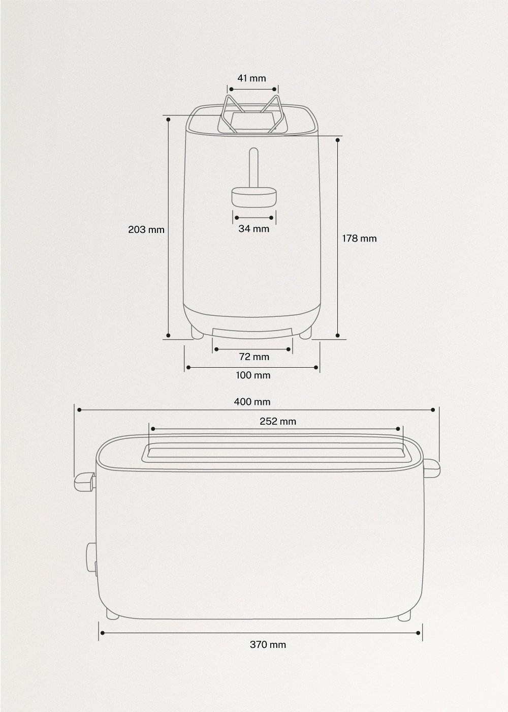 TOAST STUDIO - Toaster, medidas foto vertical