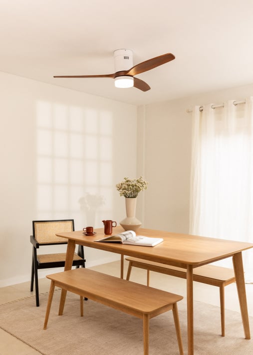 WIND CALM NATURAL WOOD - Leiser Deckenventilator 40W 100% Holz