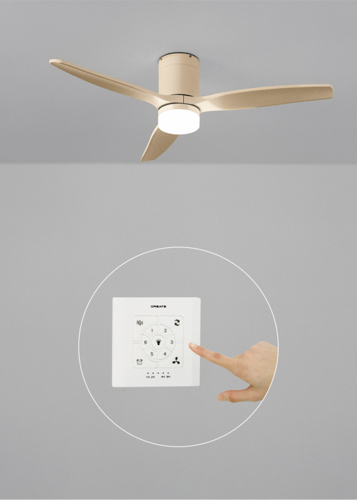 WIND CALM - Leiser Deckenventilator 40W mit technischen ABS-Blättern in verschiedenen Größen