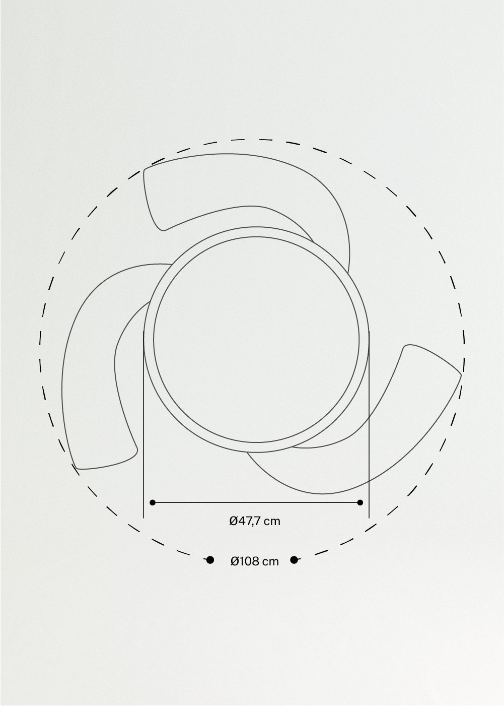 WIND CLEAR STUDIO - Deckenventilator 40W leise mit einziehbaren Flügeln und LED-Licht, verschiedene Größen, medidas foto vertical