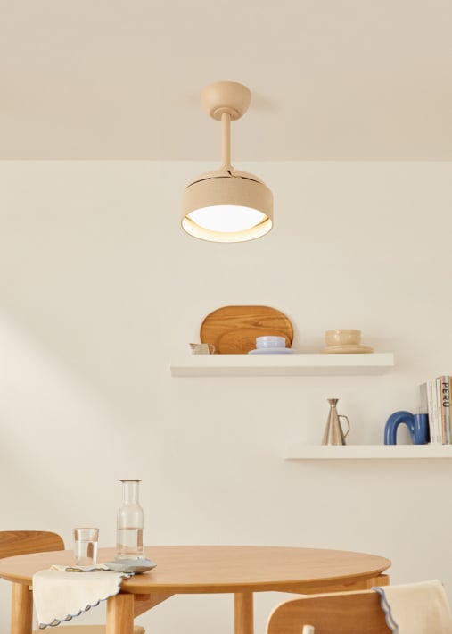 WIND CLEAR LAMP - Deckenventilator 40W leise Ø55cm mit einziehbaren Flügeln und LED-Licht