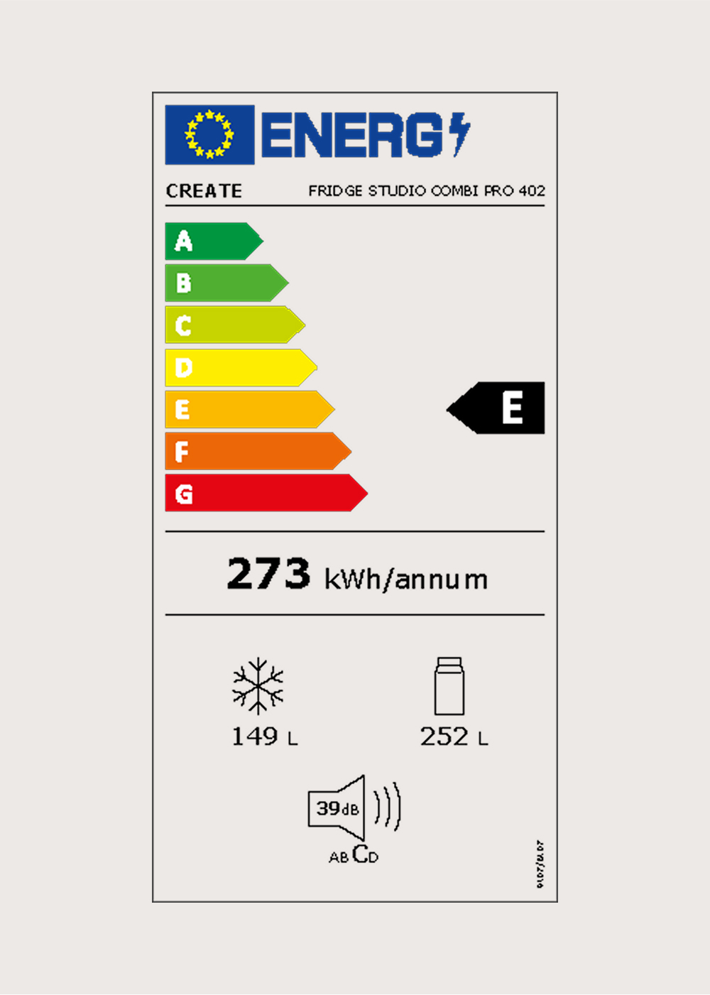 FRIDGE STUDIO COMBI PRO 402 - 402-Liter No Frost Kühl-Gefrierkombination mit Space Pro und Care+, medidas foto vertical
