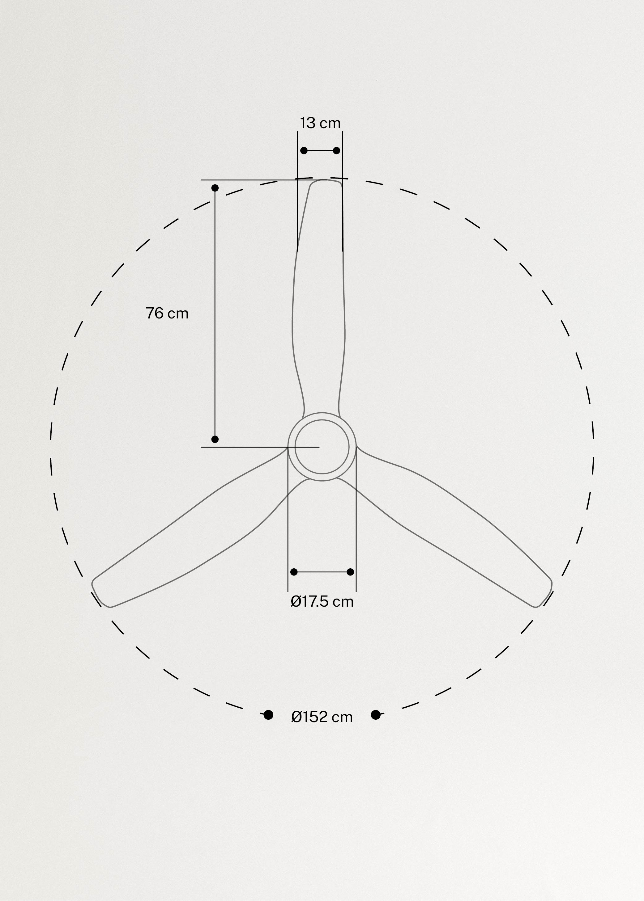 WIND STYLANCE - Leiser Deckenventilator 40W 100% Holz verschiedene Größen, medidas foto vertical