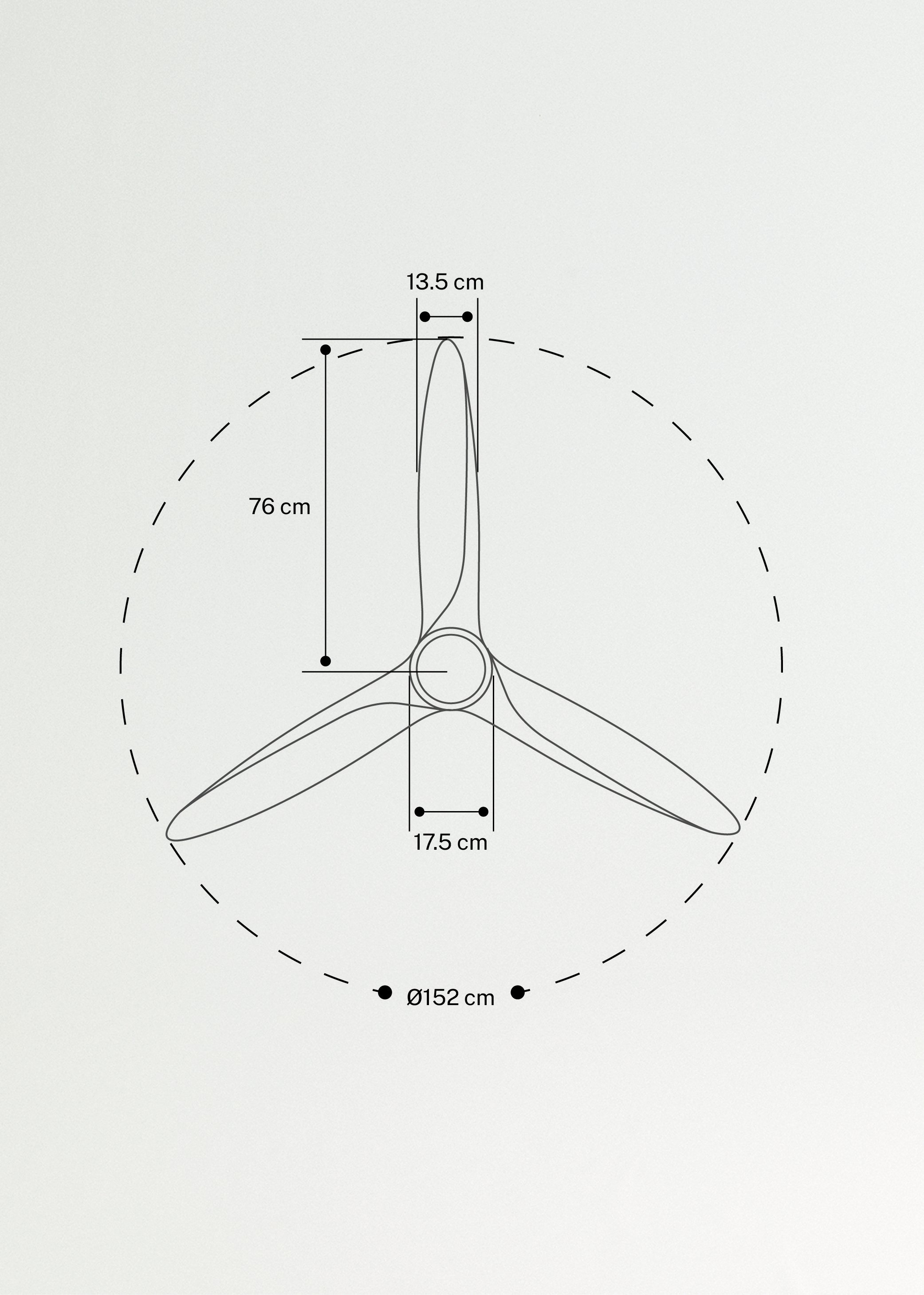 WIND CENTURY - Deckenventilator 40W leise Ø152 cm 100% Holz, medidas foto vertical