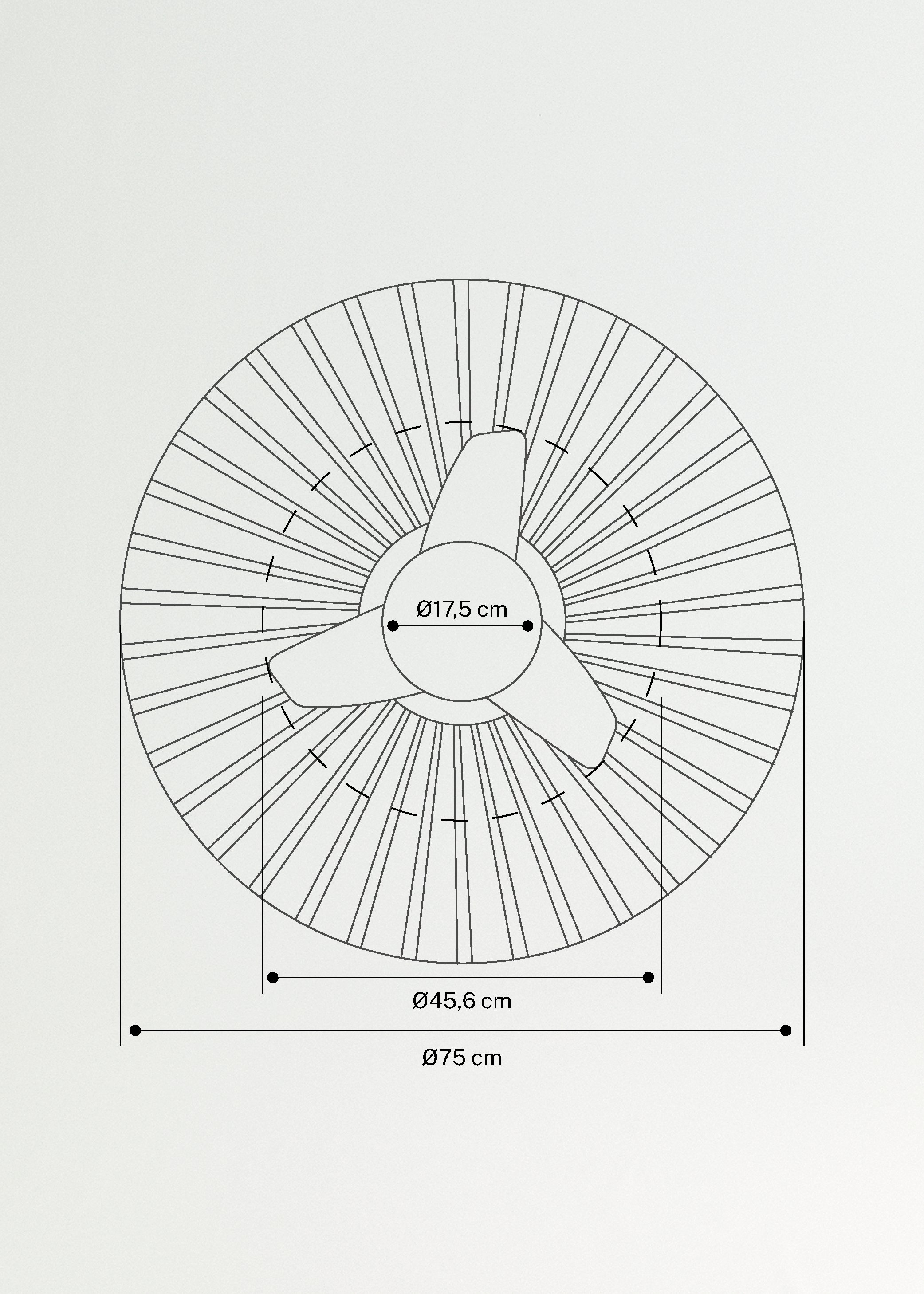 WIND LAMP WOVEN - Leiser 25W-Deckenventilator mit LED-Licht, medidas foto vertical