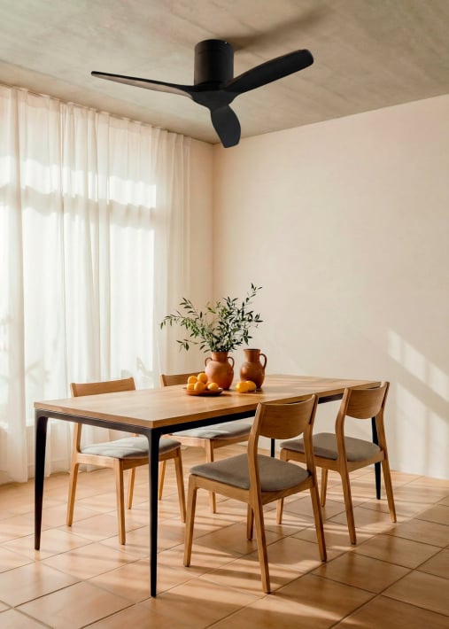 WIND CALM - Leiser Deckenventilator 40W mit technischen ABS-Blättern in verschiedenen Größen