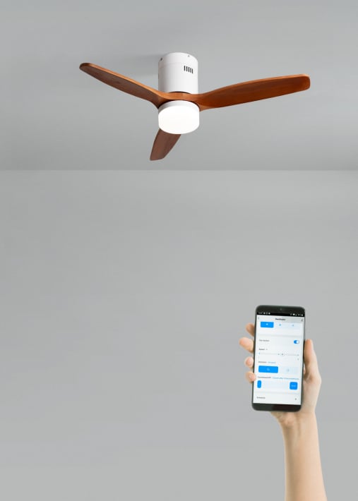 WIND CALM NATURAL WOOD - Leiser Deckenventilator 40W 100% Holz