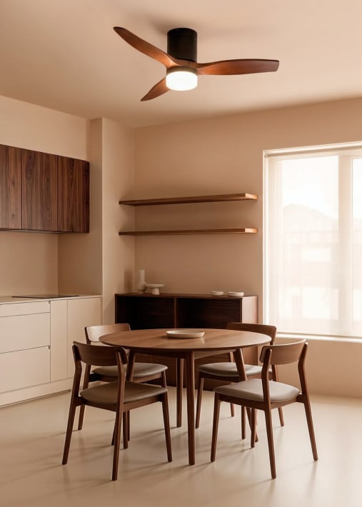 WIND CALM - Leiser Deckenventilator 40W mit technischen ABS-Blättern in verschiedenen Größen