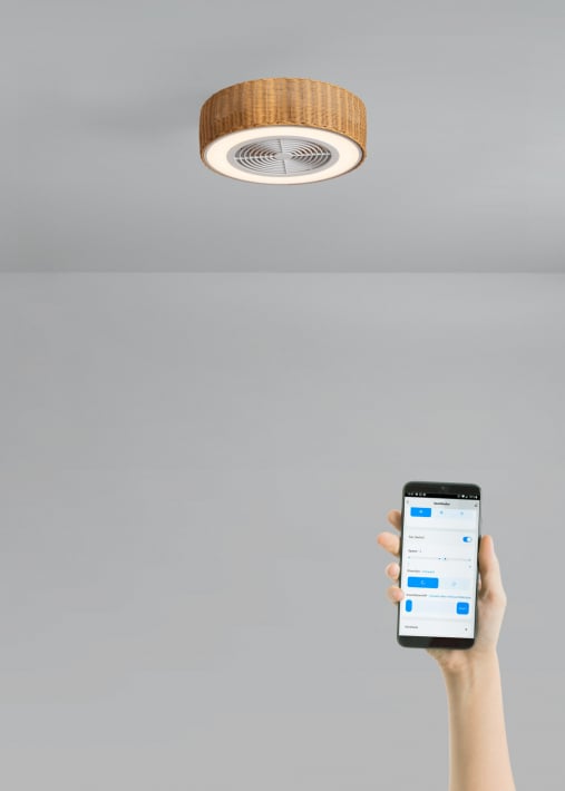 WIND CLEAR EASY - Leiser 40W Deckenventilator Ø50 cm mit versteckten Flügeln und LED-Licht