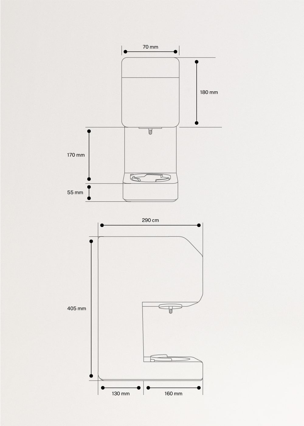 ICE CREAM MAKER STUDIO - 600 ml Multifunktions-Eismaschine, medidas foto vertical