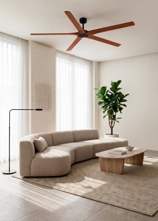 WIND INDUSTRIAL WOOD - Leiser 40W-Deckenventilator aus 100 % Holz in verschiedenen Größen