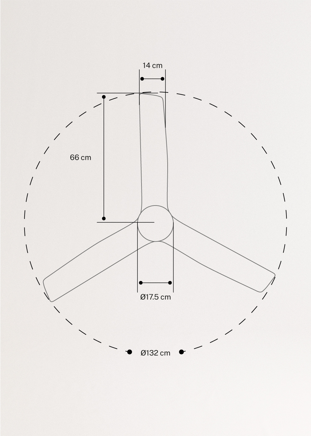 WIND ASTORIA - Leiser Deckenventilator 43 W Ø132 cm mit LED-Licht, medidas foto vertical