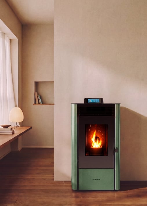 WARM PELLET CONNECT - 10-kw-pelletofen für innenräume mit wlan und rauchfreiem betrieb