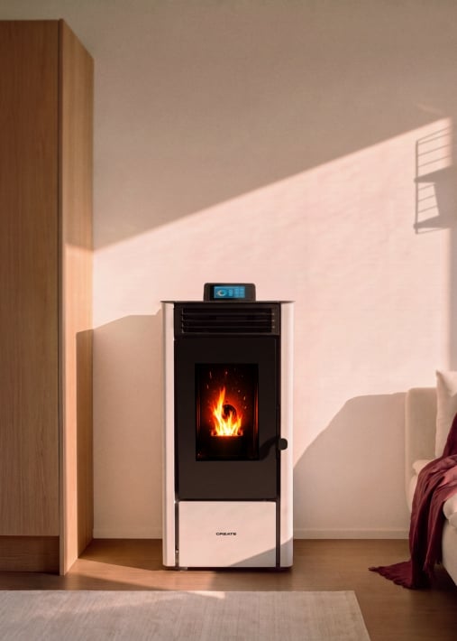 WARM PELLET CONNECT - 10-kw-pelletofen für innenräume mit wlan und rauchfreiem betrieb
