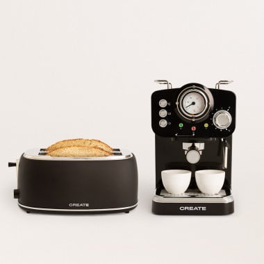 Kaufen PACK - TOAST STYLANCE XL Toaster für breite Scheiben + THERA RETRO Express Kaffeemaschine Retro-Design 15bar