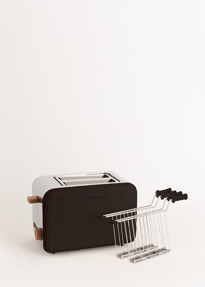 PACK TOAST RETRO Klein Toaster für breite Scheiben + 2 SANDWICHZANGEN, Galeriebild 1