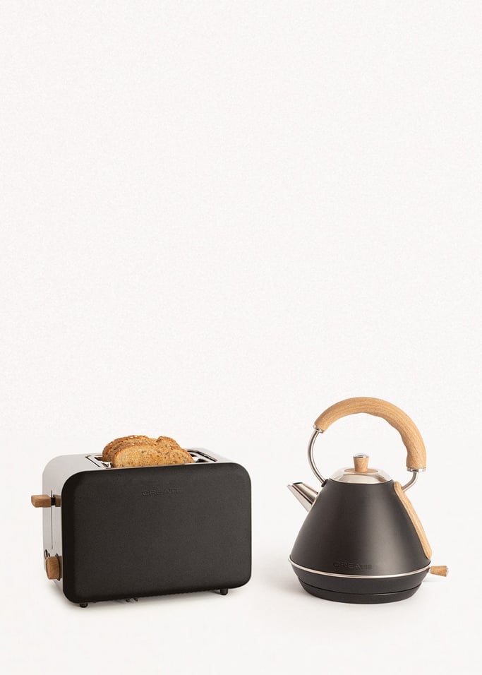 PACK TOAST RETRO Klein Toaster für breite Scheiben + KETTLE RETRO 1 L Wasserkocher, Galeriebild 1