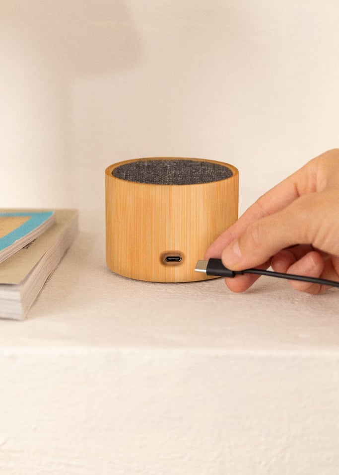 SPEAKER MINI BAMBOO - Bluetooth-Lautsprecher aus Bambus, Galeriebild 4