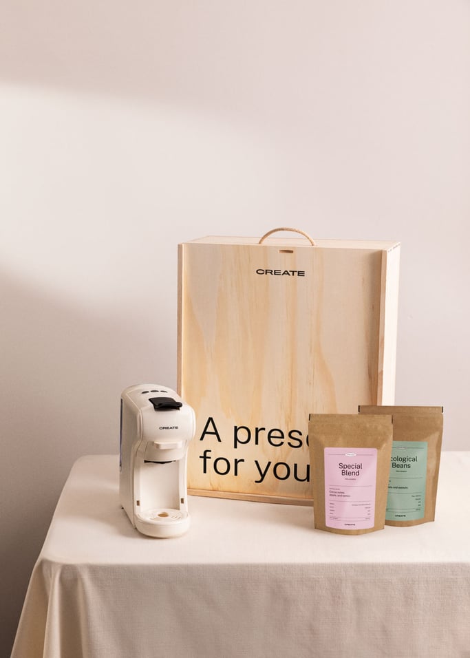COFFEE TIME BOX - Geschenkbox mit Multikapsel-Espressomaschine + Kaffee, Galeriebild 2