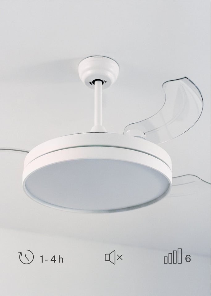 WIND CLEAR - Deckenventilator 40W leise einziehbare Flügel mit LED-Licht verschiedene Größen
, Galeriebild 6