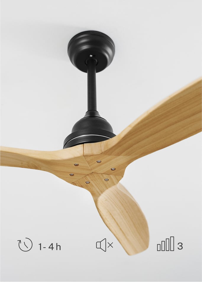 WIND WOOD - Leiser Deckenventilator 75W Ø132 cm 100% Holz, Galeriebild 3