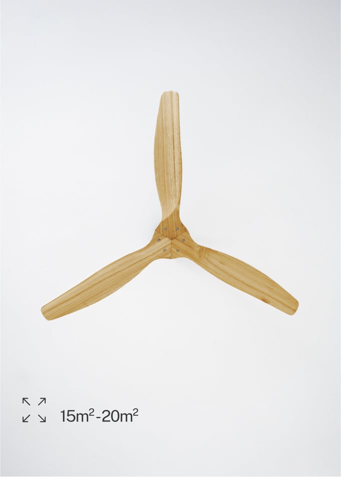 WIND WOOD - Leiser Deckenventilator 75W Ø132 cm 100% Holz, Galeriebild 4