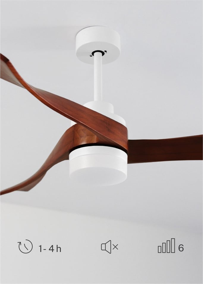 WIND CURVE - Leiser Deckenventilator 40W Ø132 cm 100% Holz, Galeriebild 4