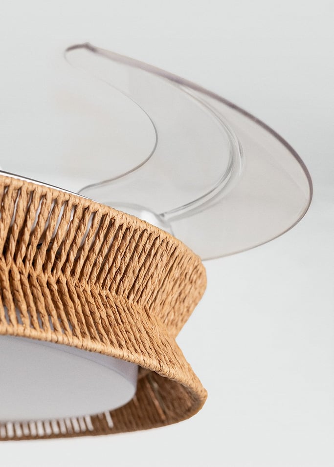 WIND CLEAR RATTAN - Leiser Deckenventilator 40W Ø108cm einziehbare Flügel mit 36W LED-Licht, Galeriebild 4