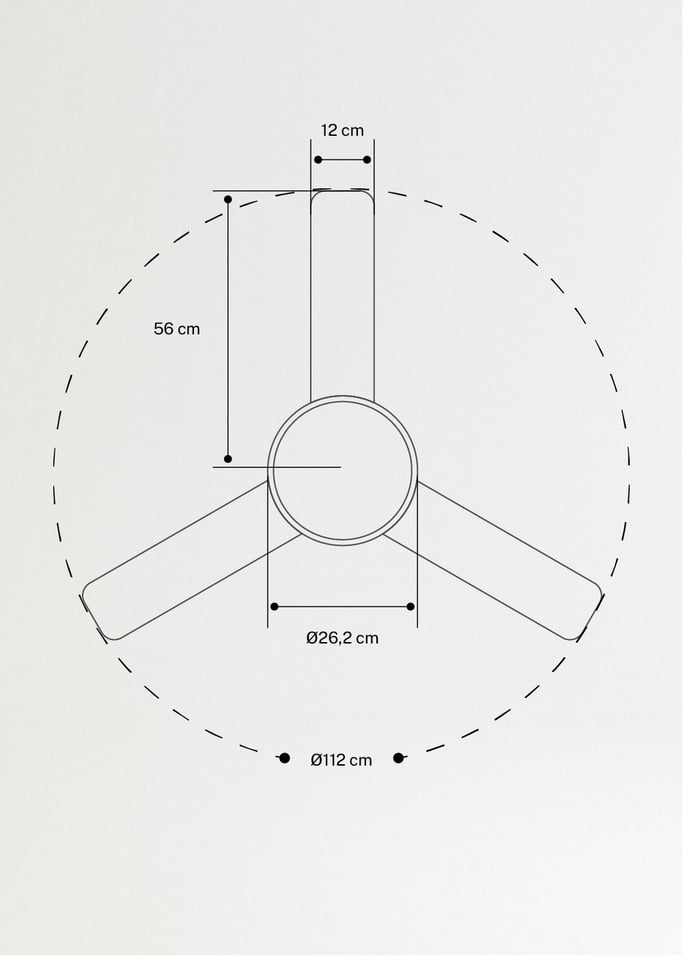 WIND BALL - Leiser Deckenventilator 40W Ø112 cm mit 15W LED-Licht Wendemesser, Galeriebild 9
