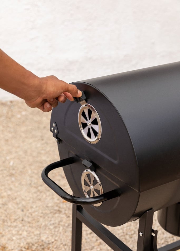 BBQ SMOKEY - Räuchergrill mit Holzkohle auf Rädern, Galeriebild 3