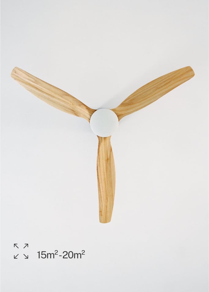 WIND CALM LINE - Leiser Deckenventilator 40W Ø132 cm 100% Holz, Galeriebild 4