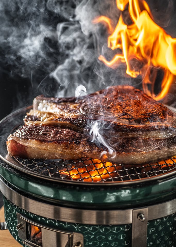 BBQ KAMADO HIBACHI - Runder Barbecue mit Grillrost und Grillplatte, Galeriebild 4