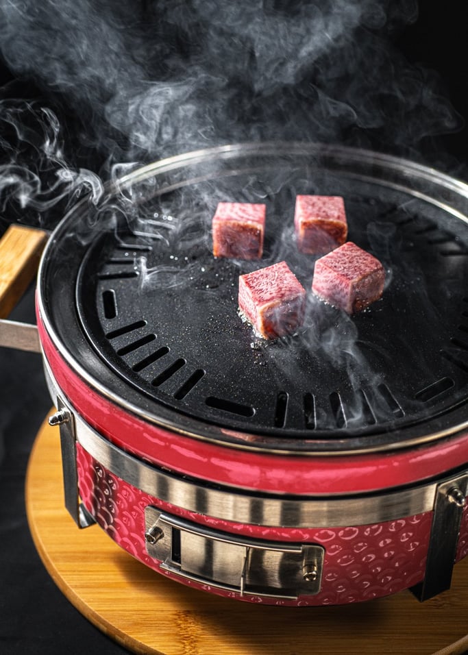 BBQ KAMADO HIBACHI - Runder Barbecue mit Grillrost und Grillplatte, Galeriebild 7