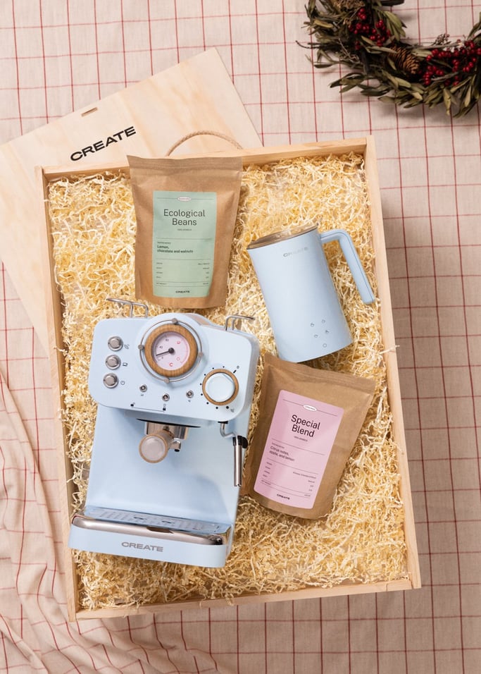 MORNING TIME BOX - Geschenkbox mit Espressomaschine + Milchaufschäumer + Kaffee , Galeriebild 1