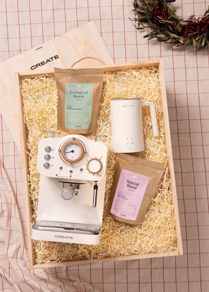 MORNING TIME BOX - Geschenkbox mit Espressomaschine + Milchaufschäumer + Kaffee , Galeriebild 1