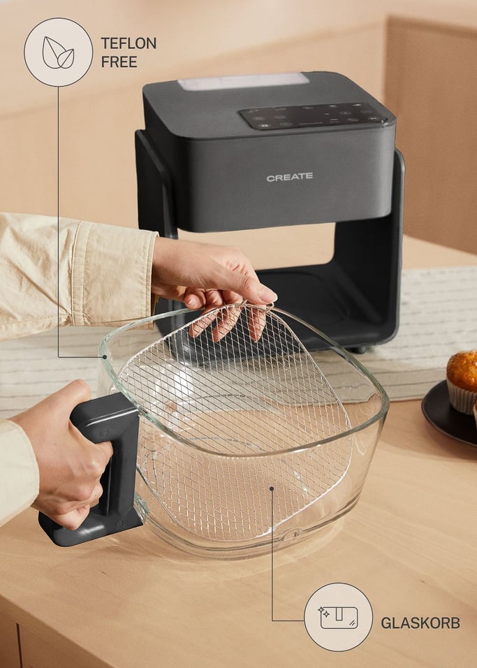 AIR FRYER MIST - 4,2L Glas-Heißluftfritteuse ohne Öl mit Dampfgarer, Galeriebild 2