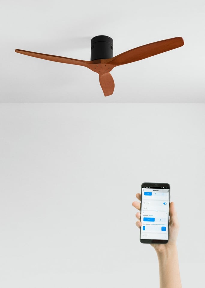 WIND CALM NATURAL WOOD - Leiser Deckenventilator 40W 100% Holz verschiedene Größen, Galeriebild 1