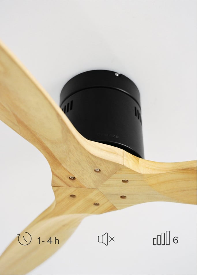 WIND CALM NATURAL WOOD - Leiser Deckenventilator 40W 100% Holz , Galeriebild 4